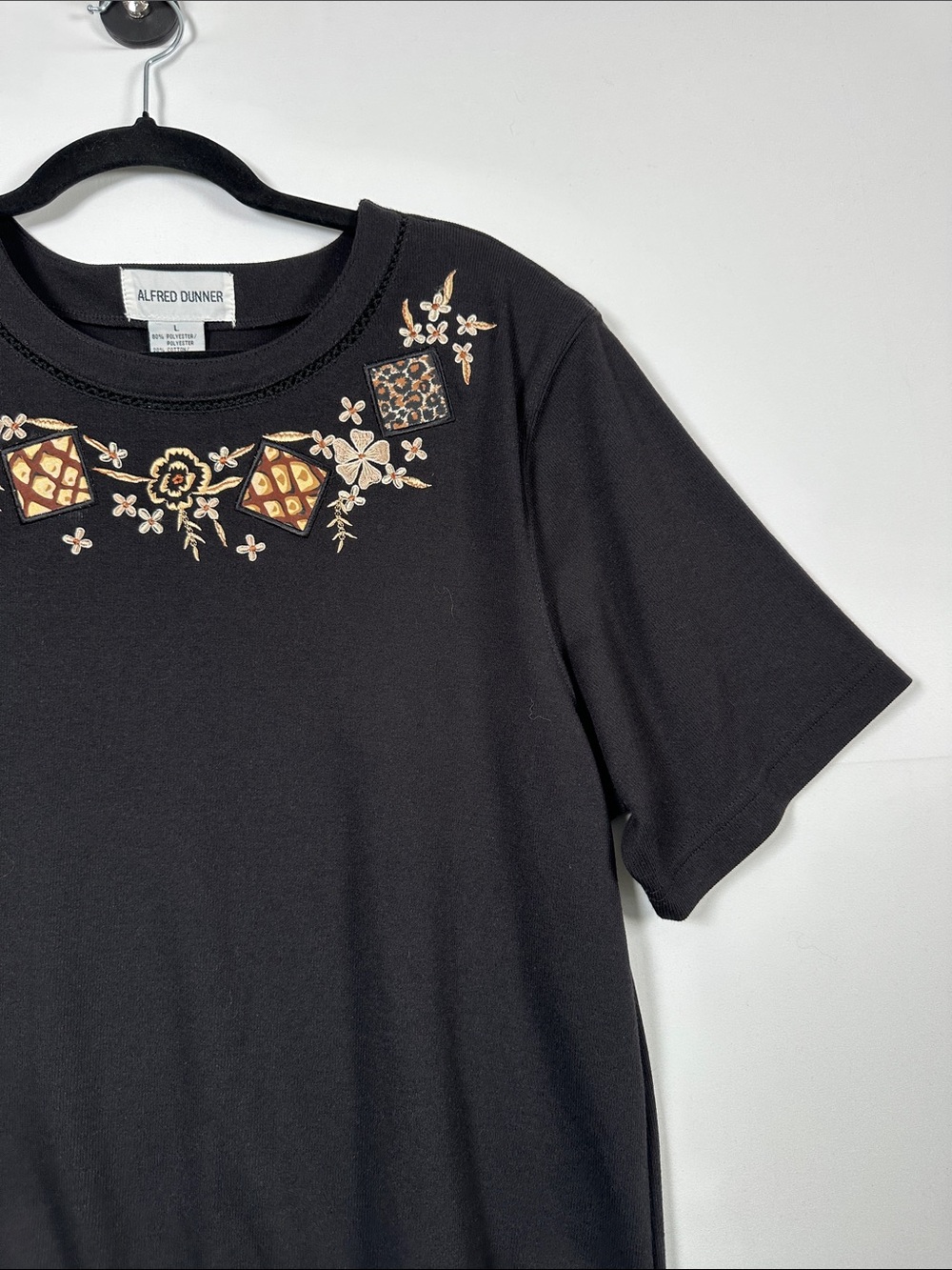 Alfred Dunner Vintage Grandma Chic Embroidered Sweatshirt Top L - Picture 2 of 6
